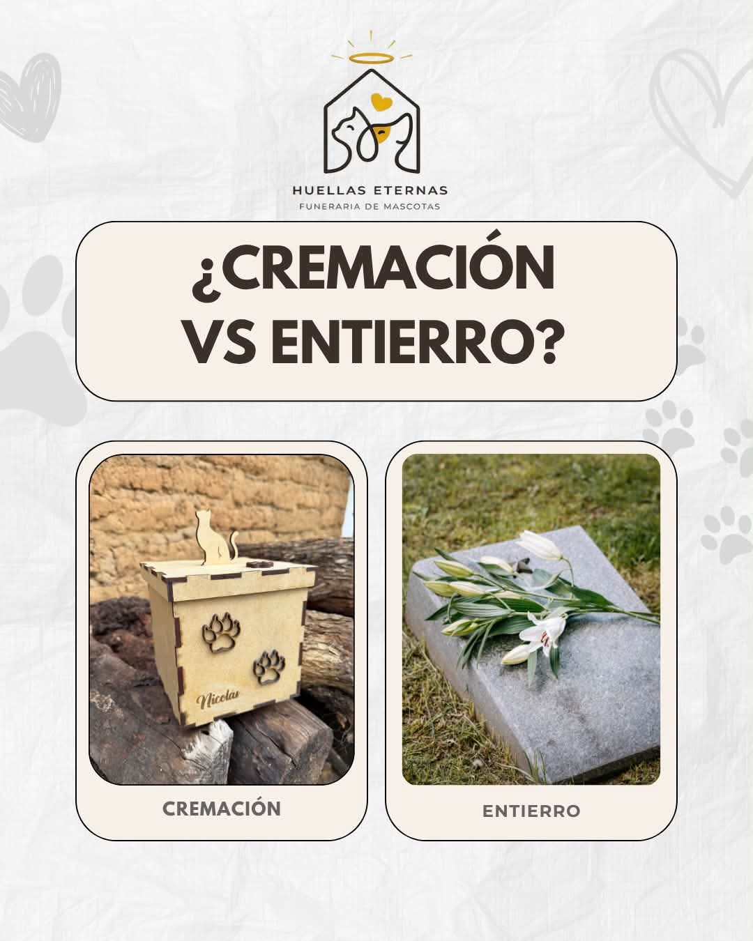 Información sobre cremación y entierro